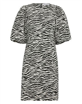 Zion Zebra Crop Puff Kjole